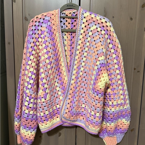 Sweaters - Handmade Crochet Hexagon Cardigan